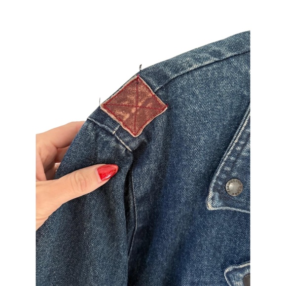 *AMAZING* Vintage Urban Equipment Denim Blue Biker Work Chore Coat Jacket size M - Picture 7 of 10